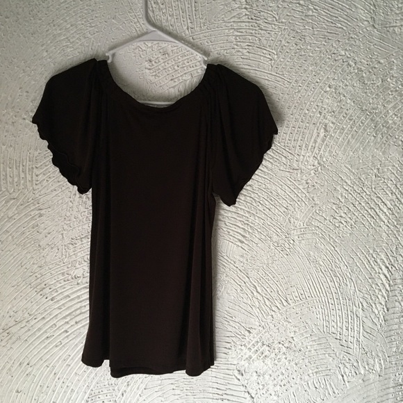 ABStudio blouse brown size small short sleeves - Picture 4 of 5